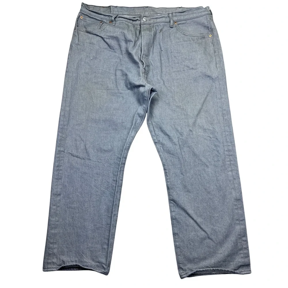 Levi's 501 Men's Jeans Denim Straight Leg Button Fly Distressed Sz 44 Fits 41